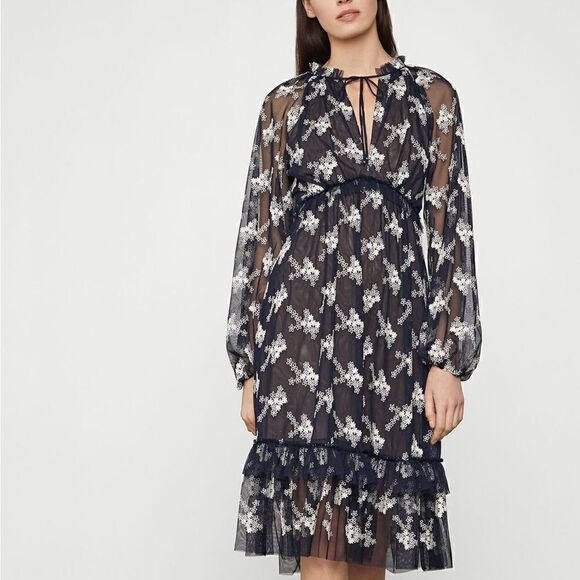 NWT MSRP $398 BCBGMaxAzria Daisy Mesh Dress Women's Size Large - Picture 5 of 13